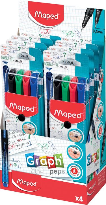 Immagine prodotto Maped Set di fineliner Graph'Peps Deco 0,4 mm 4 pezzi assortiti (Multicolore)