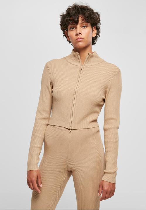 Actual product image Urban Classics Ladies Cropped Rib Knit Zip Cardigan - 19407 (XXL)