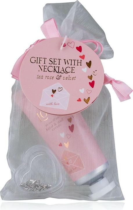 Produktbild Accentra Geschenkset WITH LOVE in Organzabeutel, inkl. 25ml Hand- & Nagelcreme, Halskette in herzförmigen Dös (Manicure set)