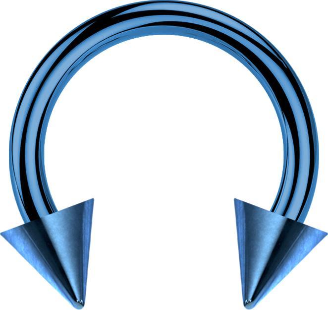 Star Piercing Circular Barbell dunkelblau mit zwei Cones (ohne Messing, Titan G23)