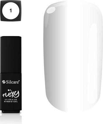Actual product image Silcare Flexy Hybrid Gel Hybrid Lacquer 01 4.5G (White, UV gel varnish)