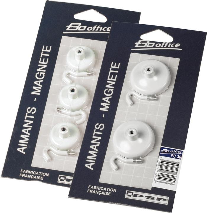 Image du produit BoOffice Aimants av.crochet blanc 25mm (3 x)
