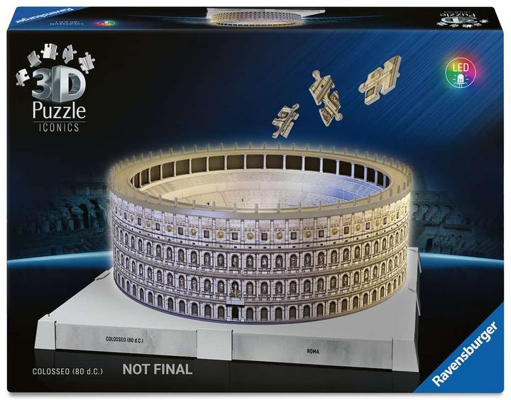 Productafbeelding Ravensburger 3D Puzzle 216 Teile - Iconics: Kolosseum Rom - mit Licht (216 onderdelen)