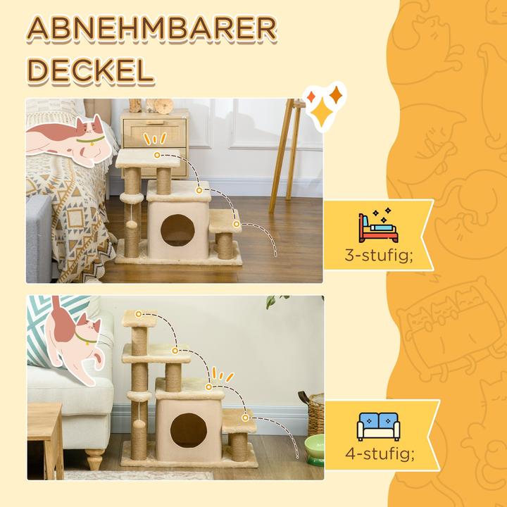 Actual product image PawHut Dog steps with hut (Dog, Cat, Foldable)