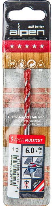 Actual product image Alpen Carbide multipurpose drill 6 m (6 mm)