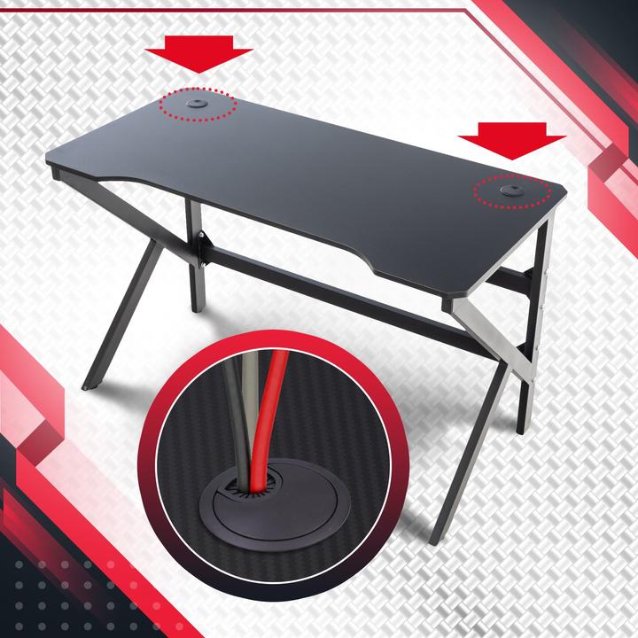 Actual product image CLP Gaming table Lewiston K LED, red