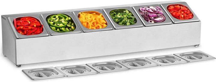 Actual product image Royal Catering Gastronorm Pan Holder - Incl 6 1/6 Gastronorm Containers with Lids (2.20 l)