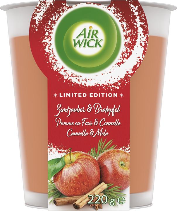 Image du produit Air Wick Grande bougie parfumée bien-être Magie de cannelle + Pomme au four (220 g)