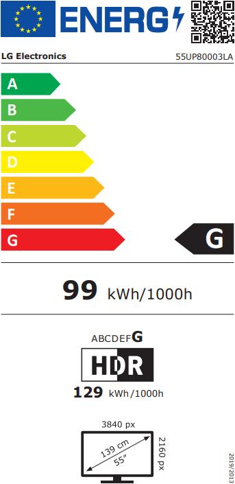 Energie-Label LG TV 55" LED UHD SMART TV WIFI 4K DVB-T2 ALEXA GOOGLE 2021 NEW S2 (55", LCD, UHD)