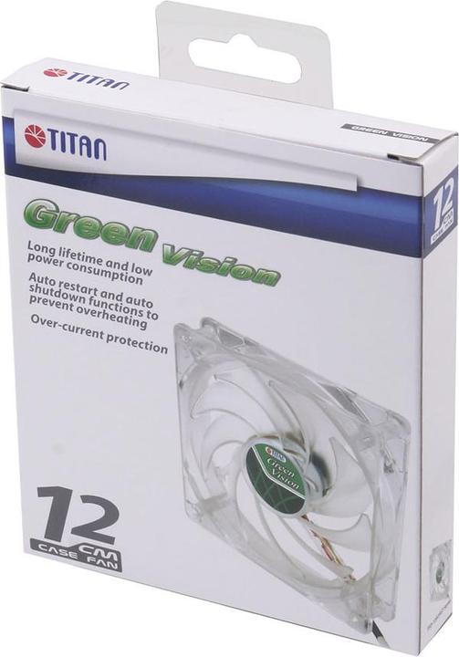 Immagine prodotto Titan Ventola,, 120x120x25mm, TFD-12025GT12Z/V2(RB), Green Vision (120 mm, 1 x)