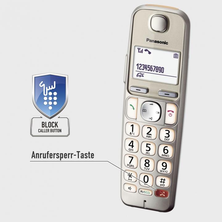Actual product image Panasonic KX-TGE250GN Single champagne