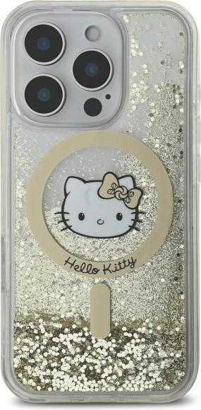 Productafbeelding Hello Kitty HKHMP16XLGDIH iPhone 16 Pro Max 6,9" biały złoty/witgouden hardcase Liquid Glitter Fe (Apple iPhone 16 Pro Max)