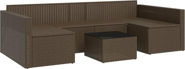 Actual product image VidaXL 2-tlg. Garten-Lounge-Set mit Kissen Braun Poly Rattan