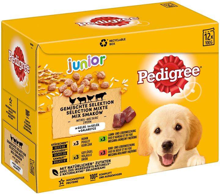Produktbild Pedigree 12Er Multipack Junior (Junior, 12 Stk., 1200 g)
