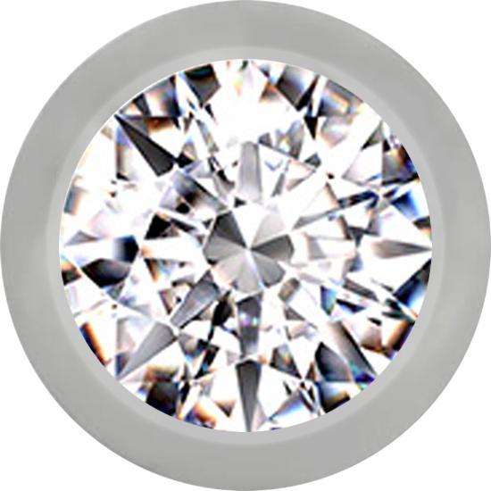 Produktbild Star Piercing Kugel silber mit Kristall silber (ohne Messing, Titan G23)