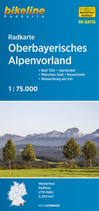 Actual product image Upper Bavarian Alpine Foothills Cycle Map