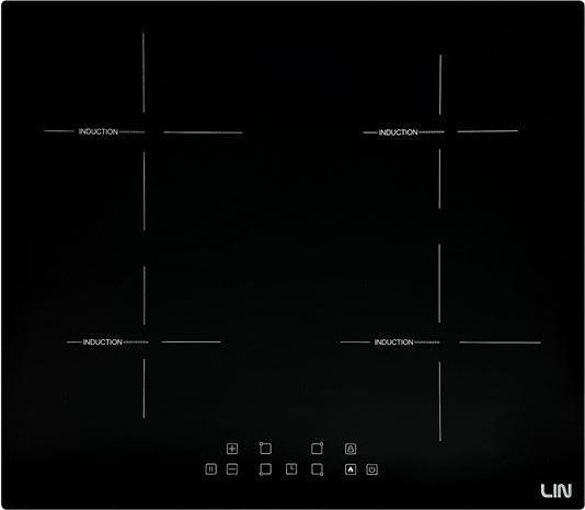 LIN Table de cuisson à induction LI-A23511 4 zones 7400 W Noir