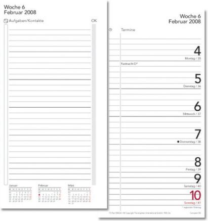 Produktbild Time/System Einlage Compact 8,5x16,9cm Jahresinhalt Box 7 1 Tag auf 2 Seiten