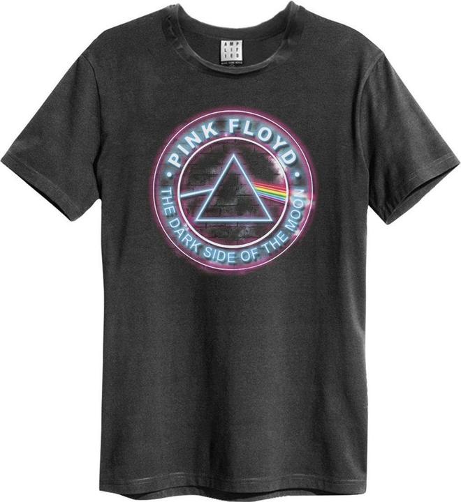 Actual product image Amplified Unisex Adult Neon Dark Side Pink Floyd T-Shirt (L)
