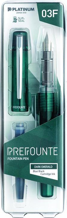 Image du produit Platinum Prefounte Dark Emerald, F Eternal Stylo plume, en plastique, blister, vert (émeraude noire, 1 x)