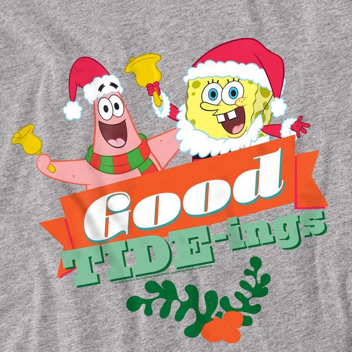 Immagine prodotto Spongebob Squarepants Good Tide-ings Maglietta Natale Patrick Star (Patrick Stella) Babbo Natale Adulto Unisex (XXL)