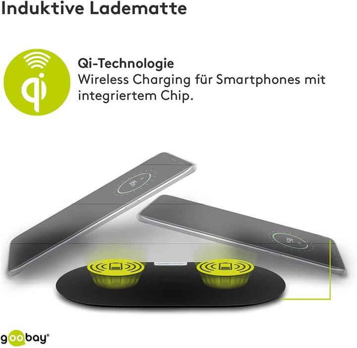 Actual product image Goobay Wireless dual quick charge mat (10 W)