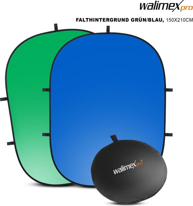 Produktbild Walimex pro pro Falthintergrund grün/blau, 150x210cm (210 cm, 200 cm)
