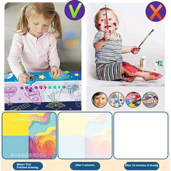 Immagine prodotto Activity Board 100x80CM Tappetino magico da disegno ad acqua per colorare e scarabocchiare con penne magiche