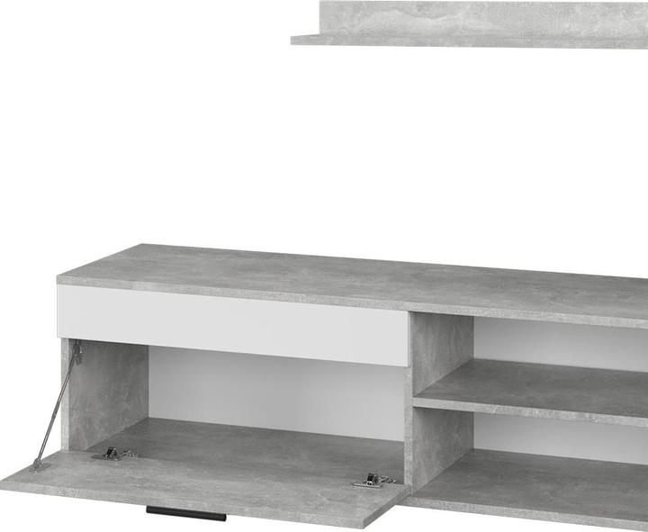 Immagine prodotto Vichy Lowboard & Regal Berno, Beton/Weiss, mit 1 Klappe