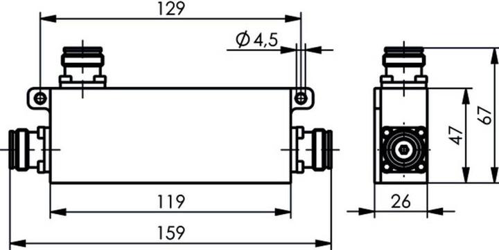Immagine prodotto Telegärtner 4.3-10 Accoppiatore direzionale (f), 10 dB, 340-2700 MHz, -161 (Splitter PoE)