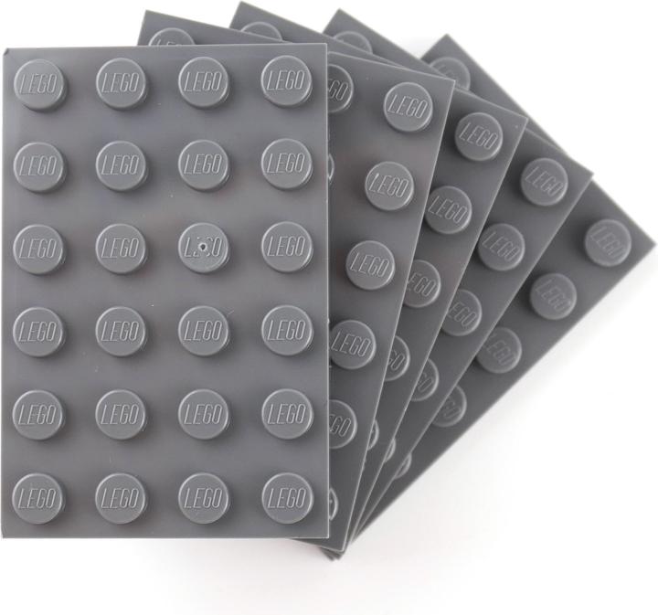 Produktbild LEGO 4x6 Platten Dunkelgrau - 250 Stueck - Dark bluish grey plate 3032 (3032, LEGO Zubehör)