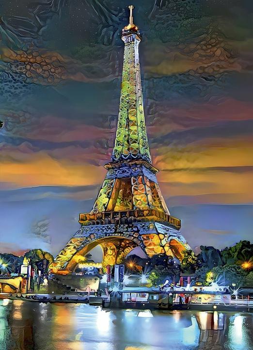 Produktbild Bluebird Puzzle Eiffelturm bei Sonnenuntergang, Paris, Frankreich 1000 Teile (1000 Teile)