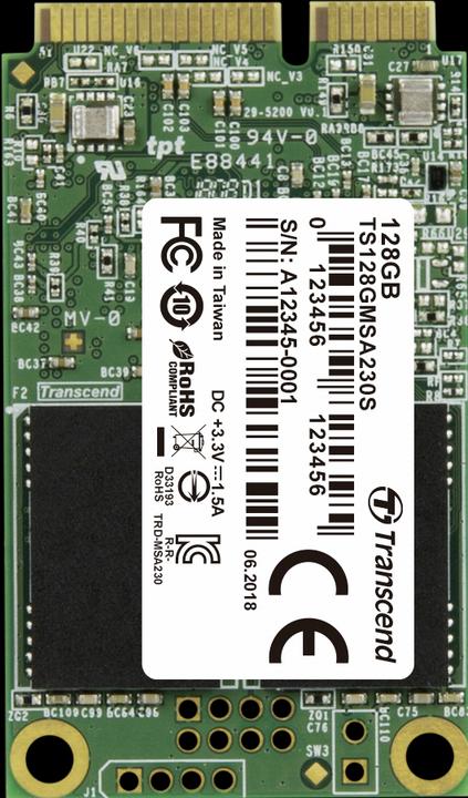 Actual product image Transcend 230S (128 GB, mSATA)