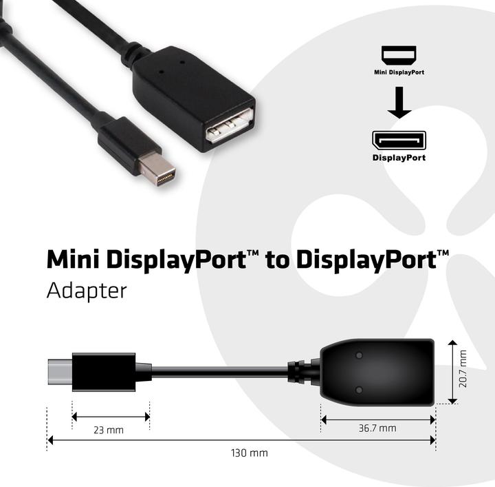 Produktbild Club 3D Mini DisplayPort zu (DP, 10 cm)