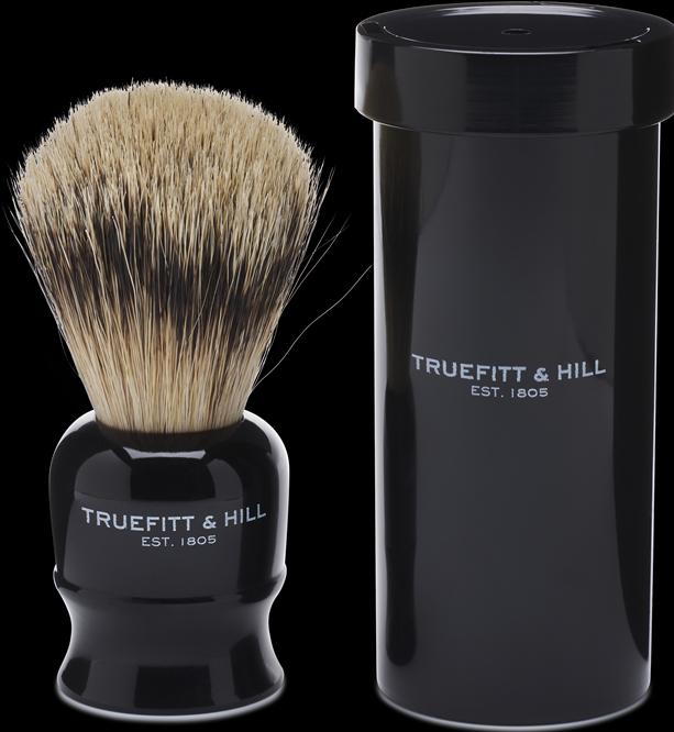 Image du produit Truefitt & Hill Pinceau de rasage de voyage à pointe argentée Faux Ebony (Blaireau)