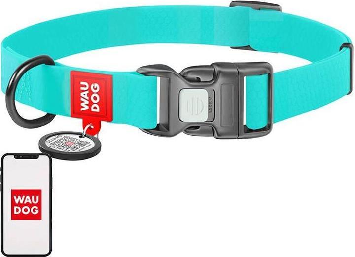 Image du produit Waudog Collier pour chien scintillant étanche avec passeport QR 40 mm de large, 46-70 cm de long (40, Chien, Sport canin)