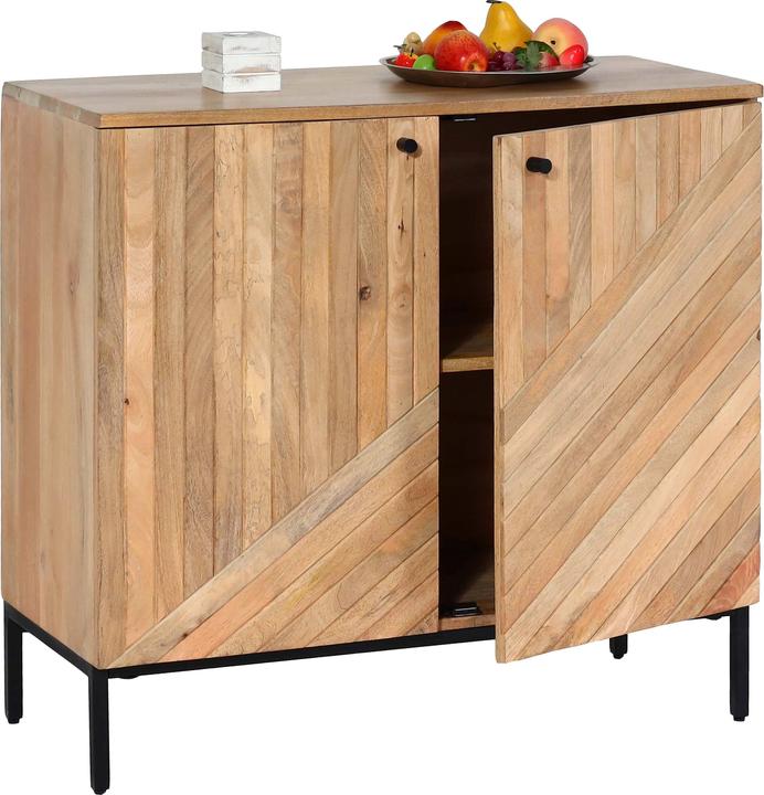 Produktbild Mendler Highboard HWC-L95, Massiv-Holz Mango 86x90x43cm, natur (90 x 43 x 86 cm)