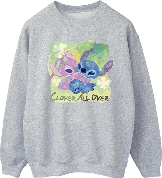 Actual product image Disney Mens Lilo And Stitch St Patrick's Day Clover Sweatshirt (XL)