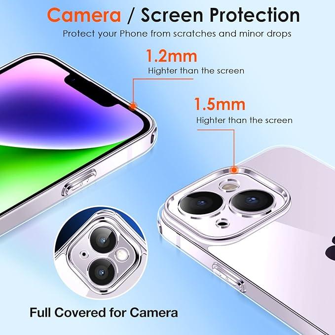 Actual product image Ivoler Set 3 in 1 case for iPhone 14 6.1 inch - 1 mobile phone case with 2 pieces of armoured glass (Apple iPhone 14)