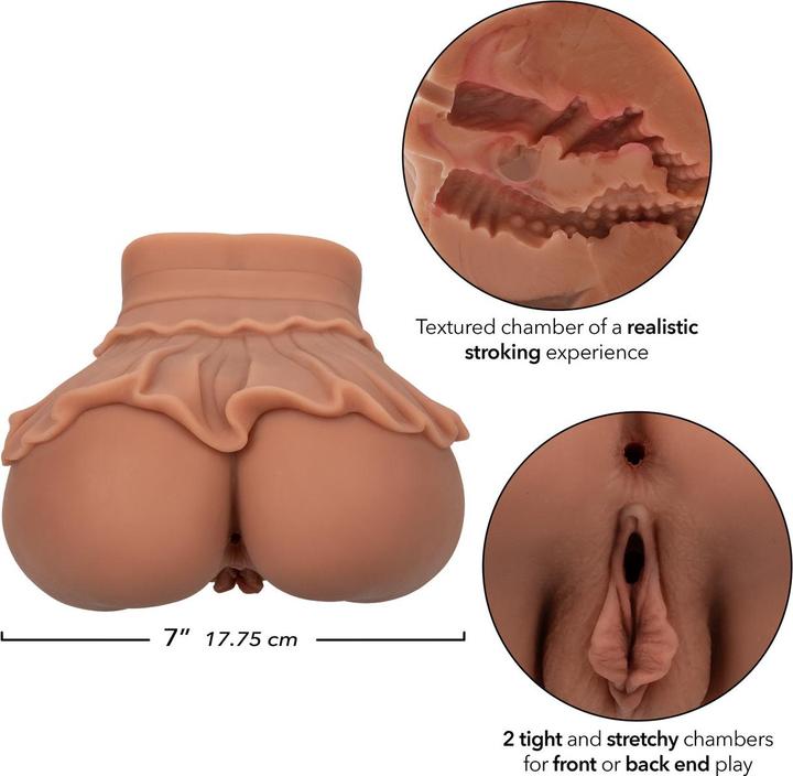 Actual product image CalExotics The Homecoming Queen Double Realistic Masturbator Caramel