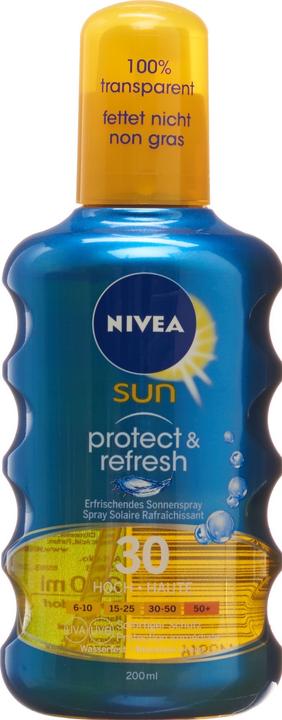 Actual product image NIVEA Protect & Refresh (Sun spray, SPF 30, 200 ml, 214 g)