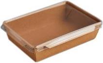 Image du produit MultiLine Sushibakke 1200 ml 200x135x50 mm bund brun kraft med PE clair låg på vnr 126460,6 ps x 50 stk/krt