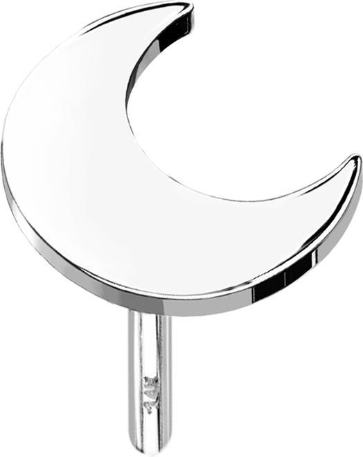 Actual product image Star Piercing Threadless moon 14k white gold (without brass, 14k gold)