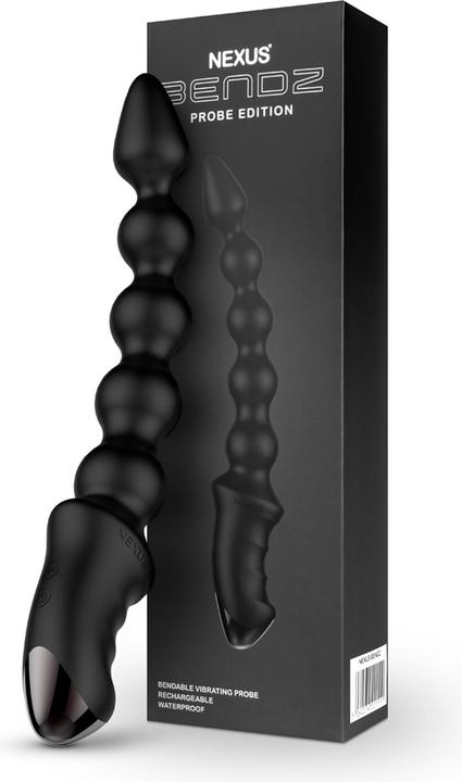 Actual product image Nexus Bendz Bendable Vibrator Anal Probe Edition Black