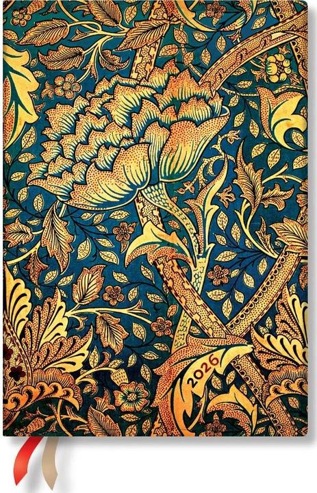 Paperblanks PAPERBLAN Agenda Morris Windrush 2026 FD0684-9 1W/2S HOR Midi SC DE 13x18cm (17,5 x 12 cm, Tedesco)