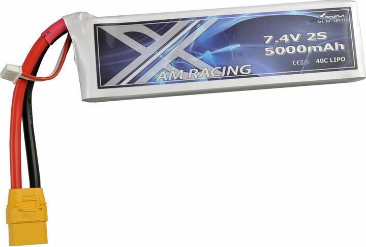 Immagine prodotto Amewi Batteria RC LiPo 5000 mAh 7,4 V 40C XT90 (7.40 V, 5000 mAh)