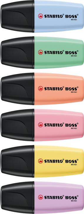 Image du produit STABILO Boss Mini Pastell 6er Etui (rose et menthe, Abricot, Jaune, Lila, Bleu nuageux, 5 mm, 6 x)