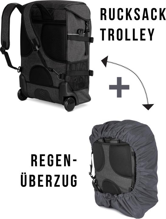 Actual product image Normani Backpack with trolley function 37 L and rain cover - 8839 (37 l, Hand luggage (up to 50 litres))