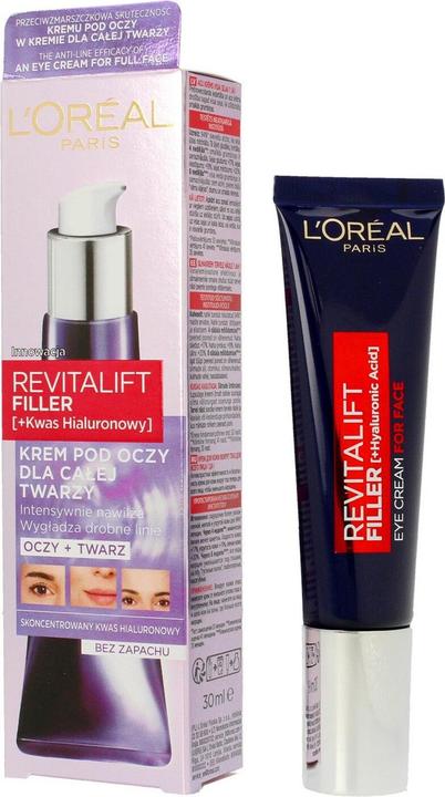 Image du produit L'Oréal Paris L'Oréal Revitalift Crème Combleur Yeux et Visage à l'Acide Hyaluronique 30ml (Fluide, 30 ml, Journée)