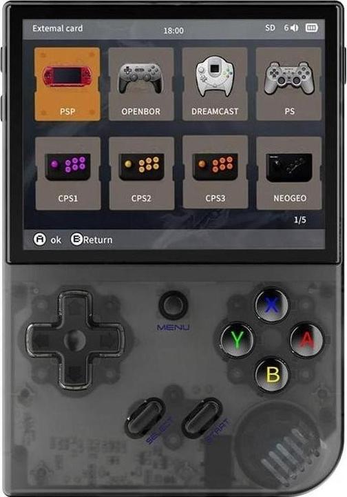 Produktbild Anbernic Tragbare Retro-Spielkonsole RG35XX (2024) Schwarz/transparent